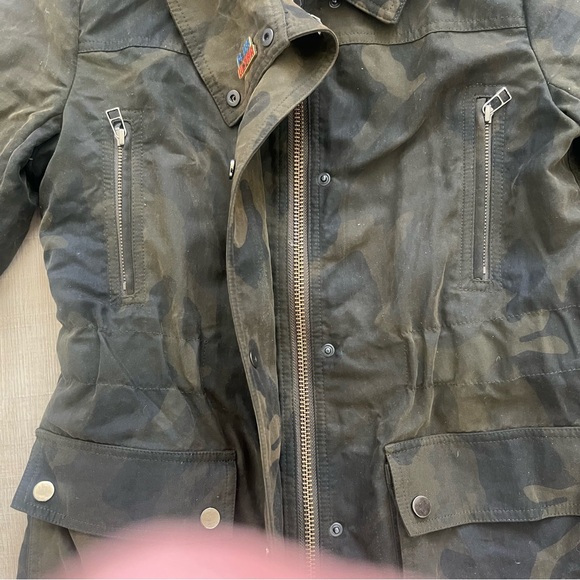 Veronica Beard USA WMN Size 2 Army Green Glade Jacket Camo Funnel Neck EUC - Picture 11 of 16